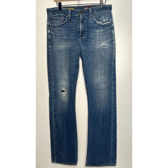 AG Adriano Goldschmied Distressed The Protege Straight Jeans Men's 32x34 Blue - Picture 1 of 9